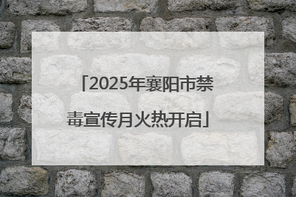 2025年襄阳市禁毒宣传月火热开启