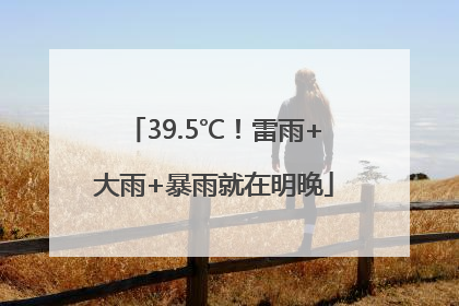 39.5℃！雷雨+大雨+暴雨就在明晚