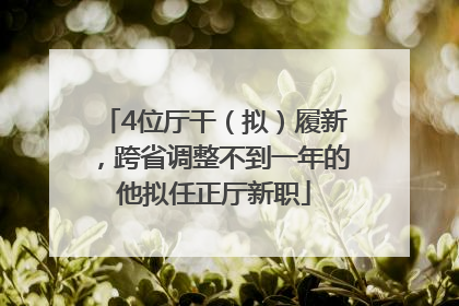 4位厅干（拟）履新，跨省调整不到一年的他拟任正厅新职