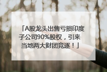 A股龙头出售亏损印度子公司90%股权，引来当地两大财团竞逐！